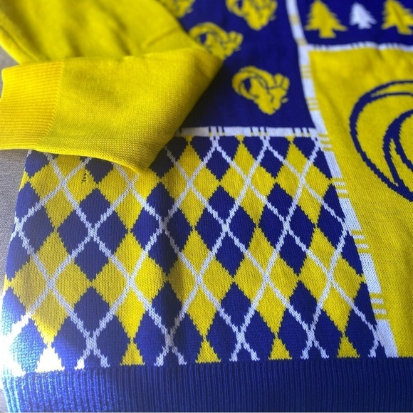 Los Angeles Rams Busy Block Snowfall Sweater, Medium - Picture 4 of 12